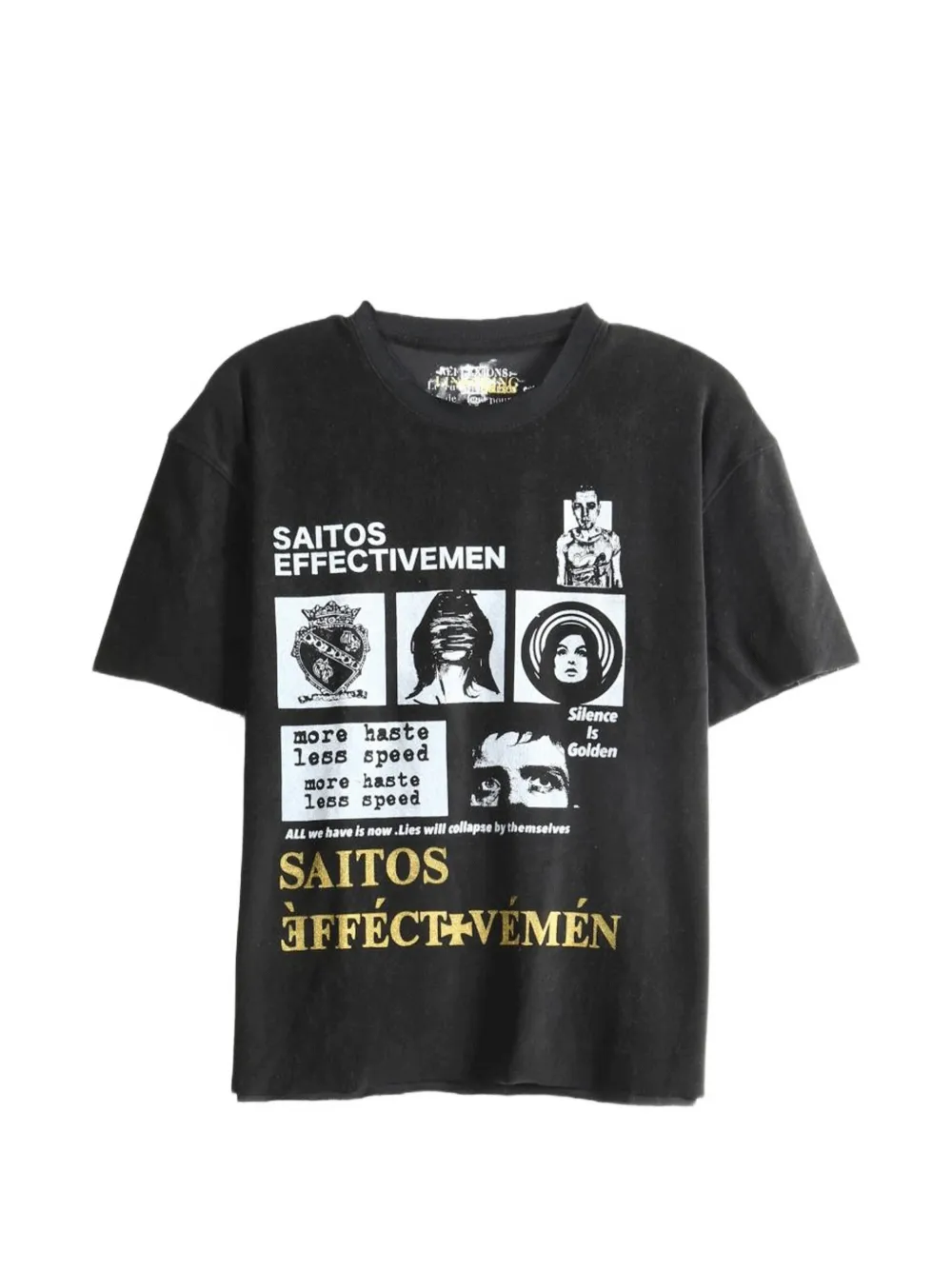 Saitos Terry Collage Graphic-print T-shirt In Black
