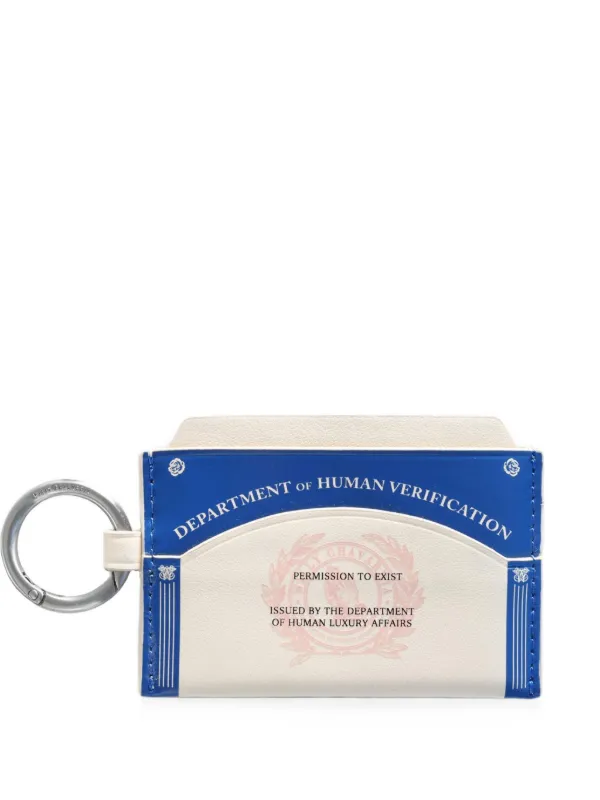 Willy Chavarria Graphic-print Leather Cardholder in Neutrals