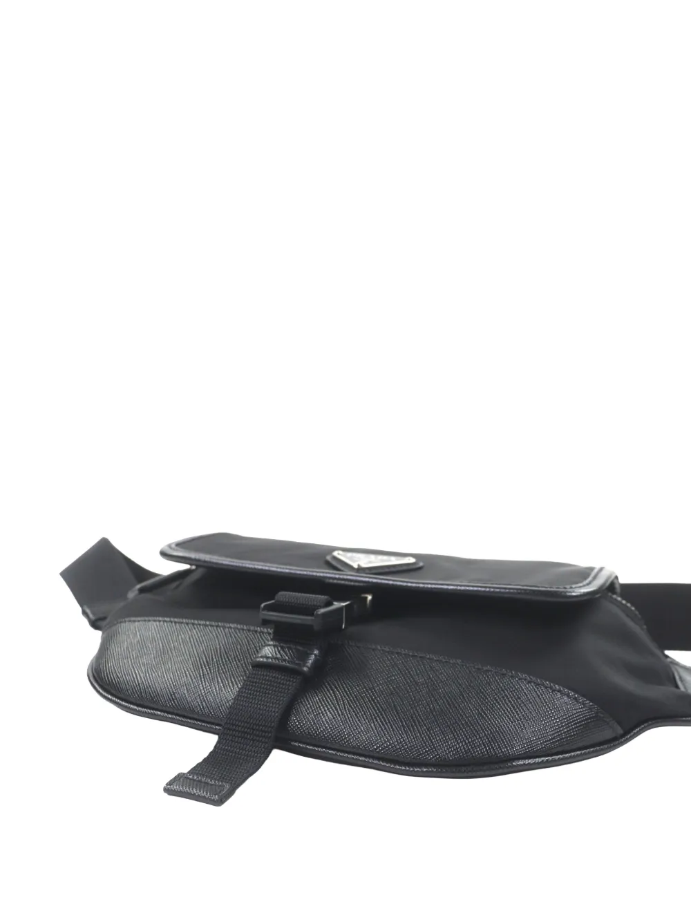 Prada Pre-Owned 2013-2026 Saffiano Tessuto heuptas met afwerking Zwart