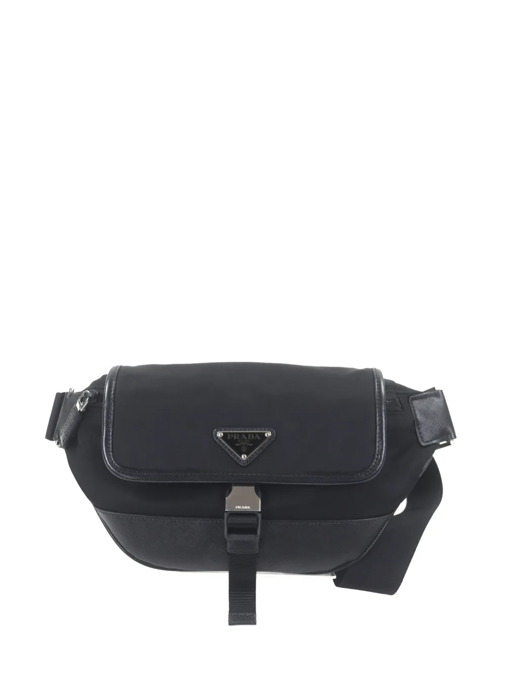 Prada Pre-Owned 2013-2026 Saffiano Trimmed Tessuto belt bag - Nero