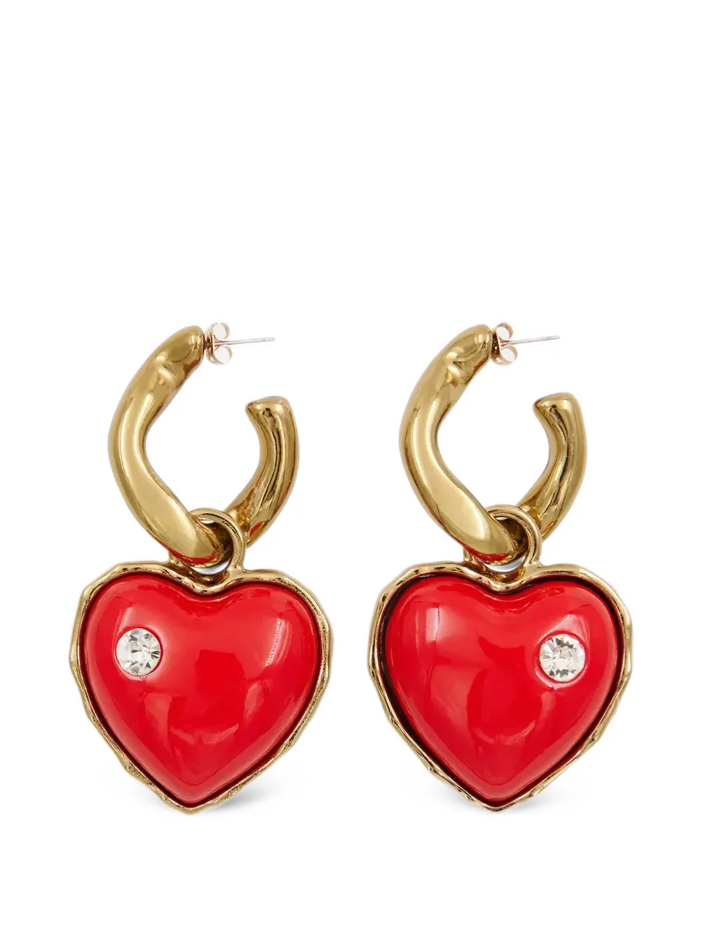 Essentiel Antwerp Koupe heart-pendant hoop earrings - Or