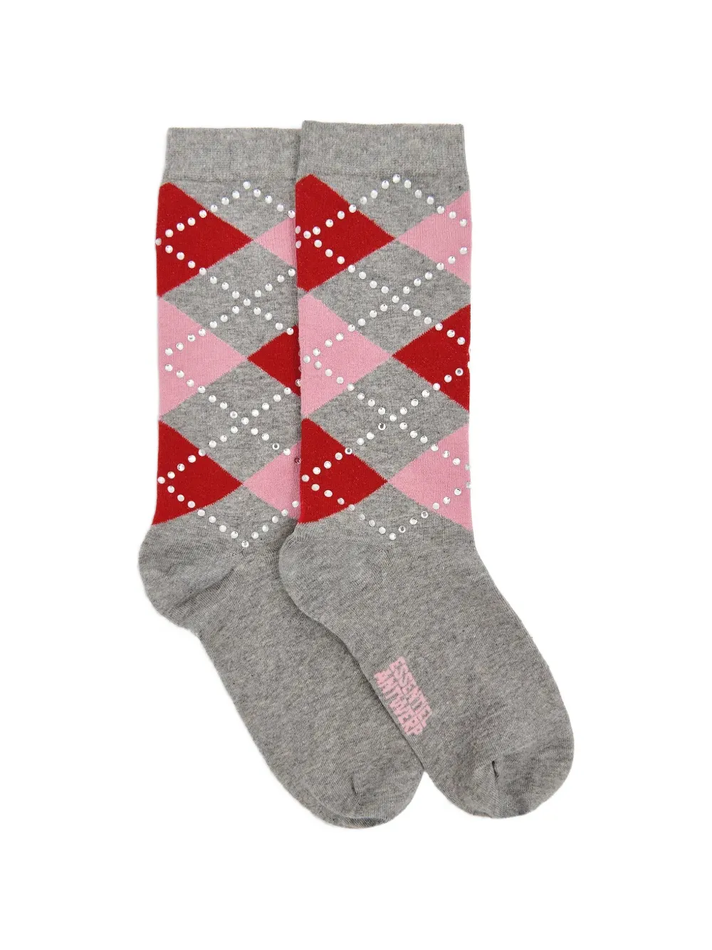 Essentiel Antwerp argyle crystal-embellished socks - Grigio