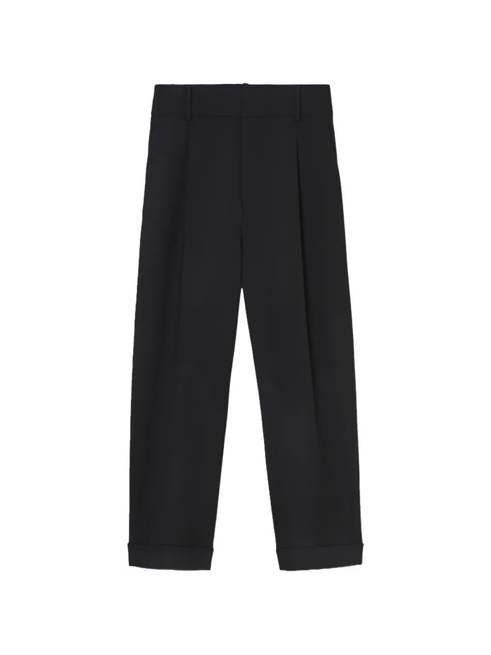 PSOPHIA pleated turn-up trousers