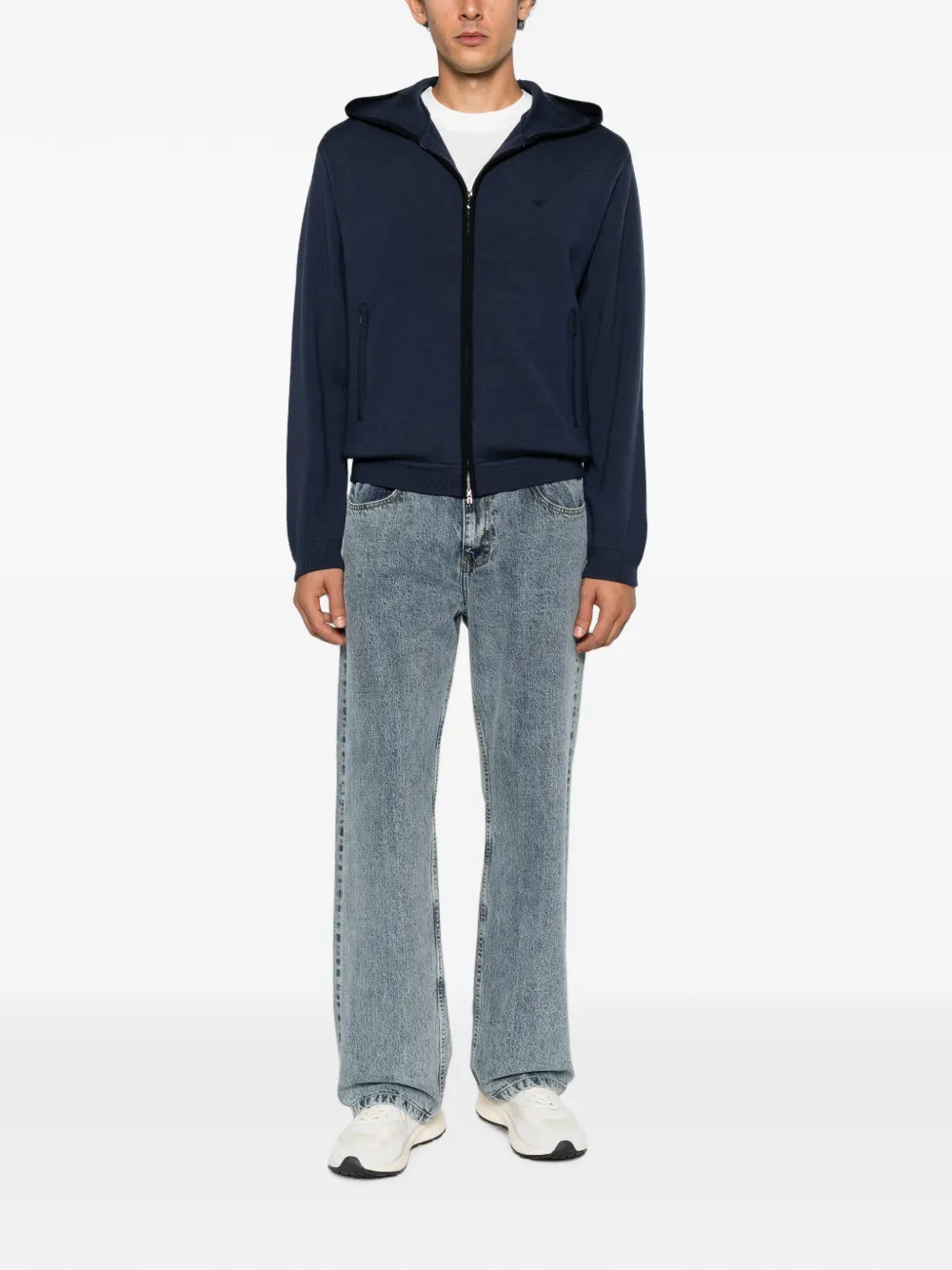 Emporio Armani Hoodie met rits Blauw
