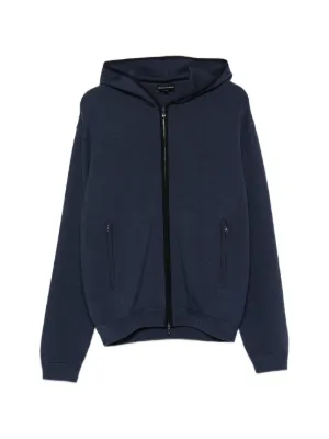 Dolce & Gabbana logo-patch zip-up Hoodie | Blue | FARFETCH