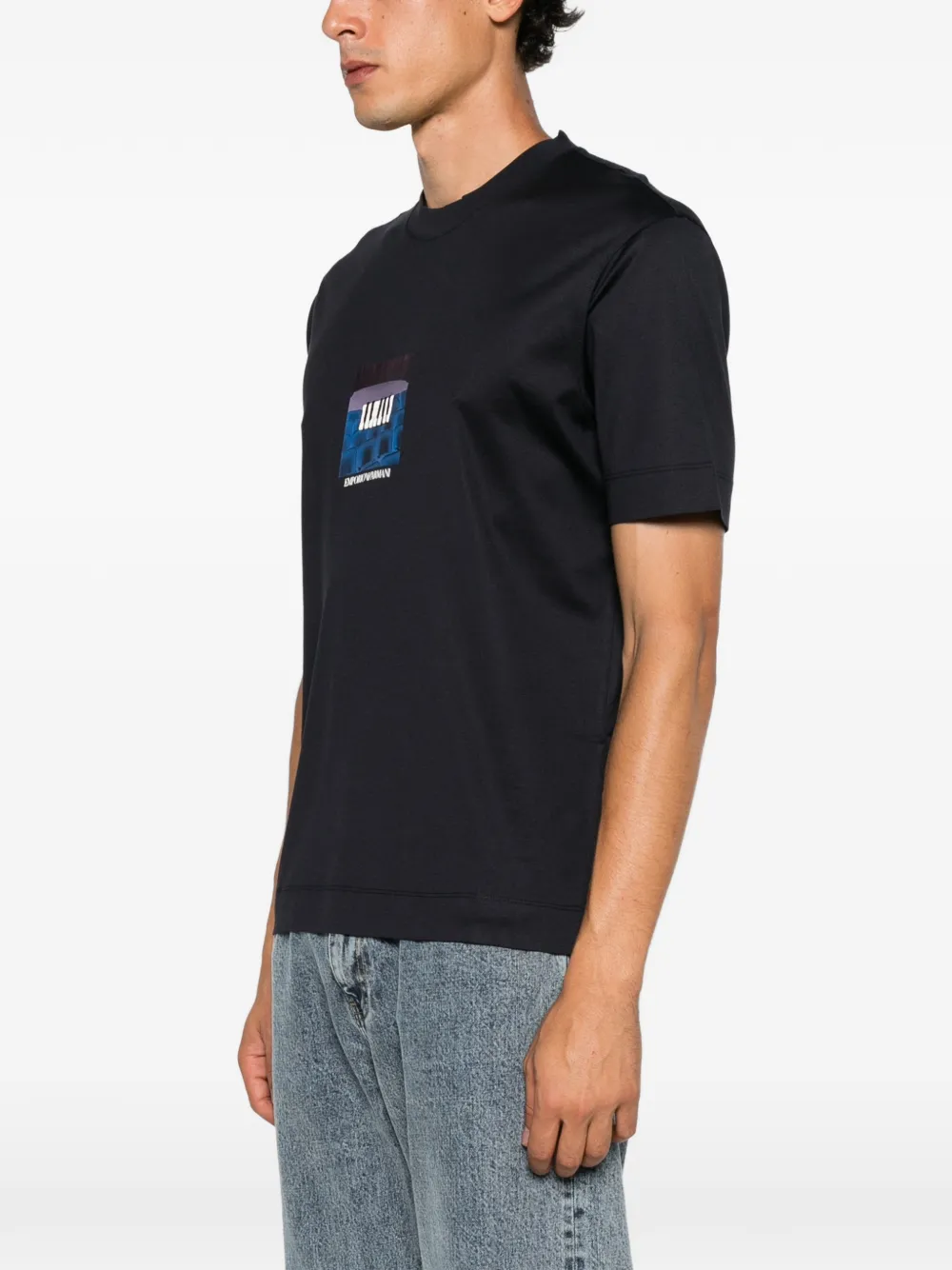 Emporio Armani T-shirt met grafische print Zwart