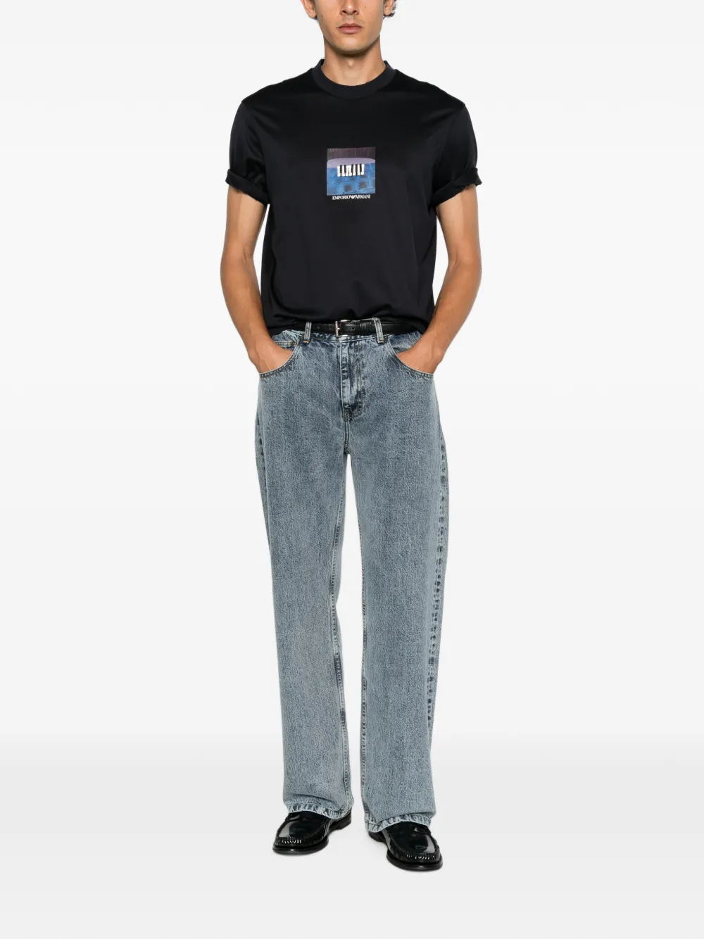 Emporio Armani T-shirt met grafische print Zwart