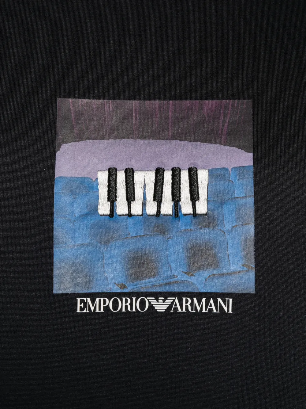 Emporio Armani T-shirt met grafische print Zwart