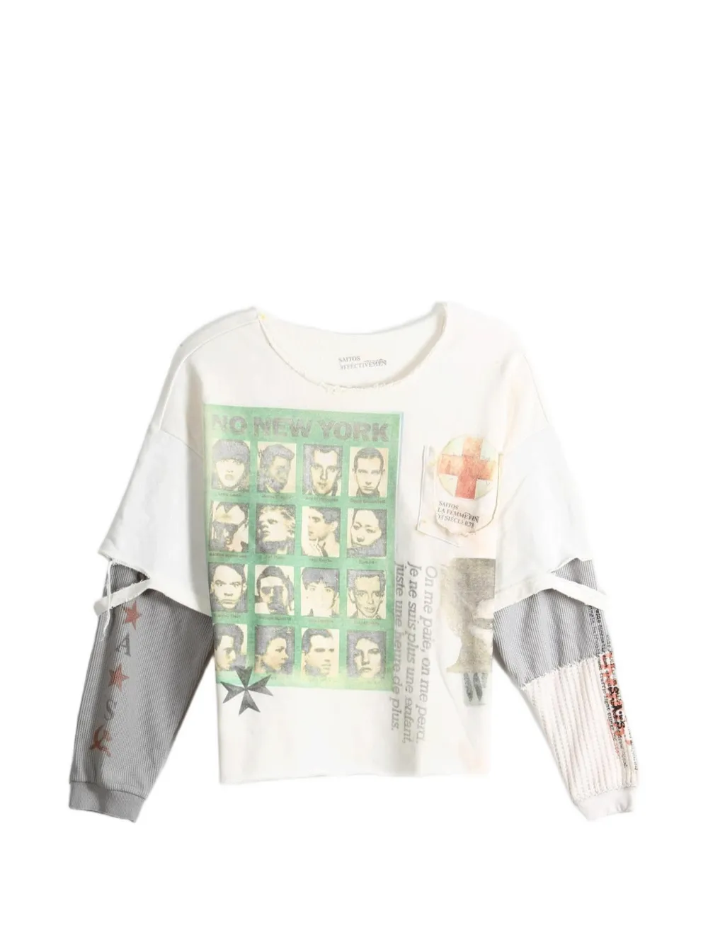 Saitos Hybrid Medic Graphic-print Layered Sweatshirt In White