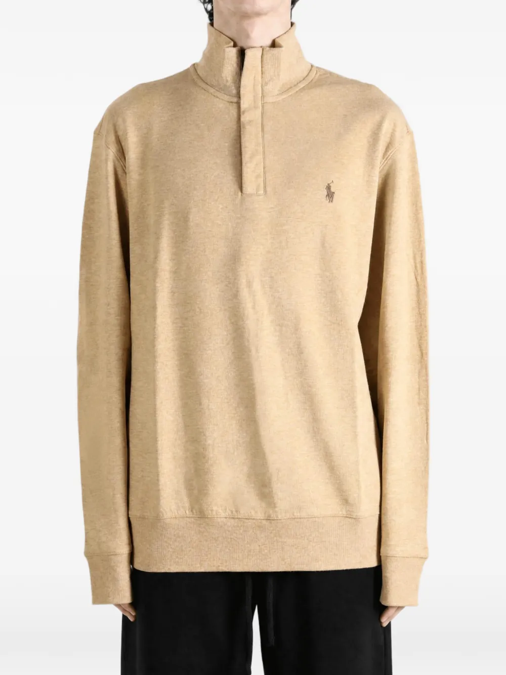 Polo Ralph Lauren Trui met borduurwerk en kwartrits Beige