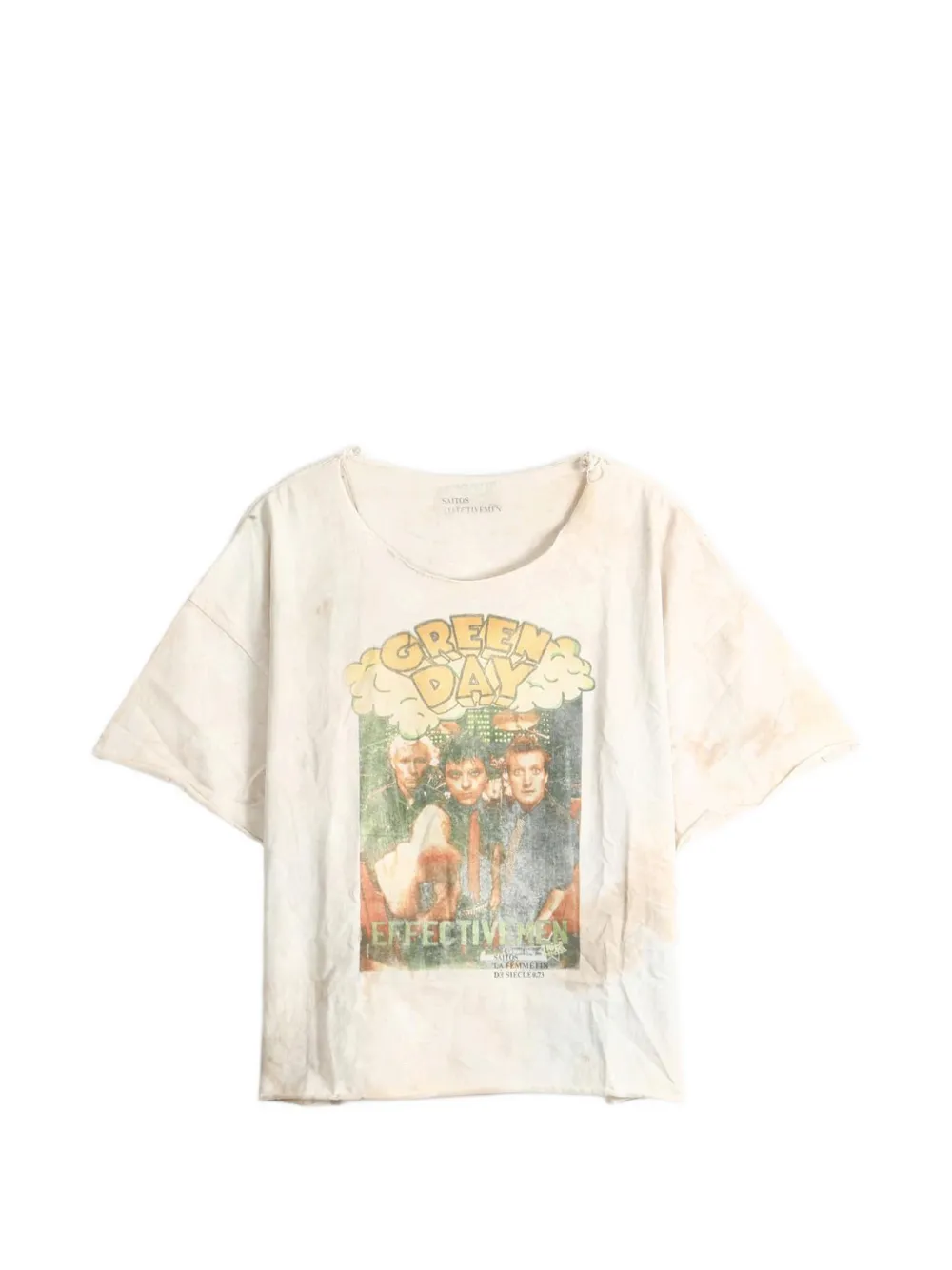 Saitos Green Day Raw-cut T-shirt In Neutral