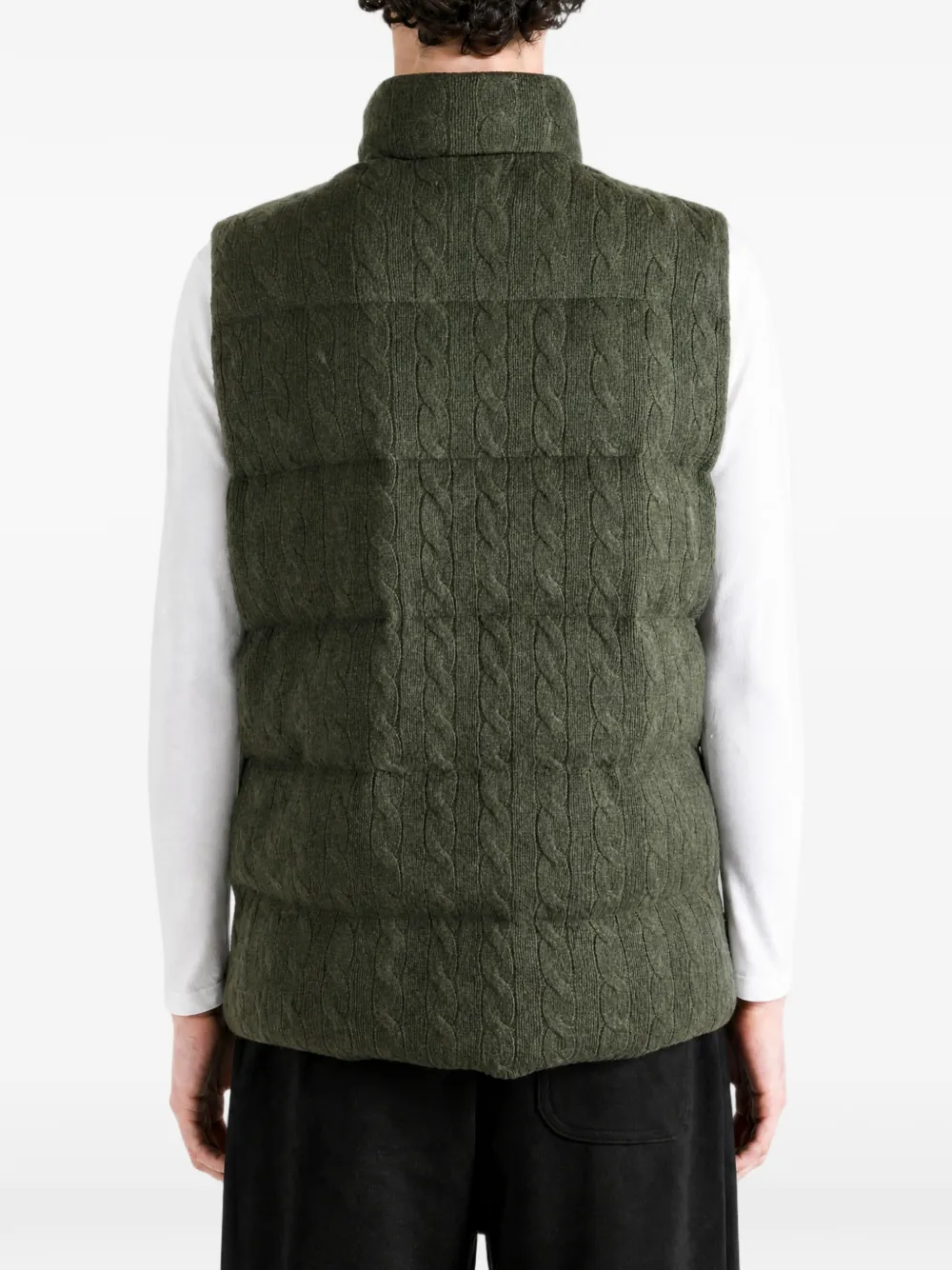 Polo Ralph Lauren Gewatteerde kabelgebreide bodywarmer Groen
