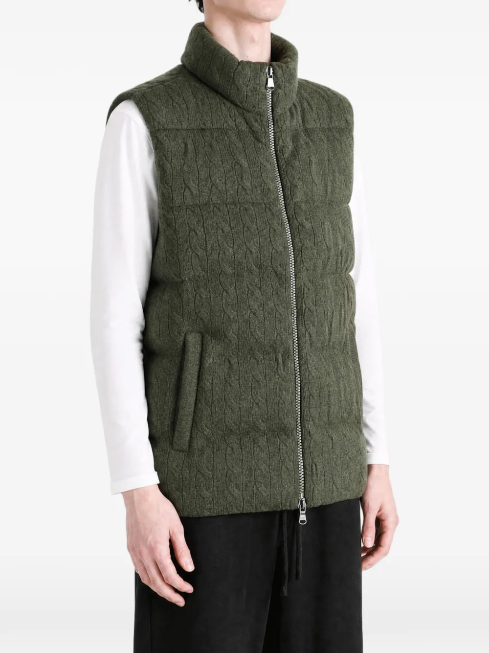 Polo Ralph Lauren Gewatteerde kabelgebreide bodywarmer Groen