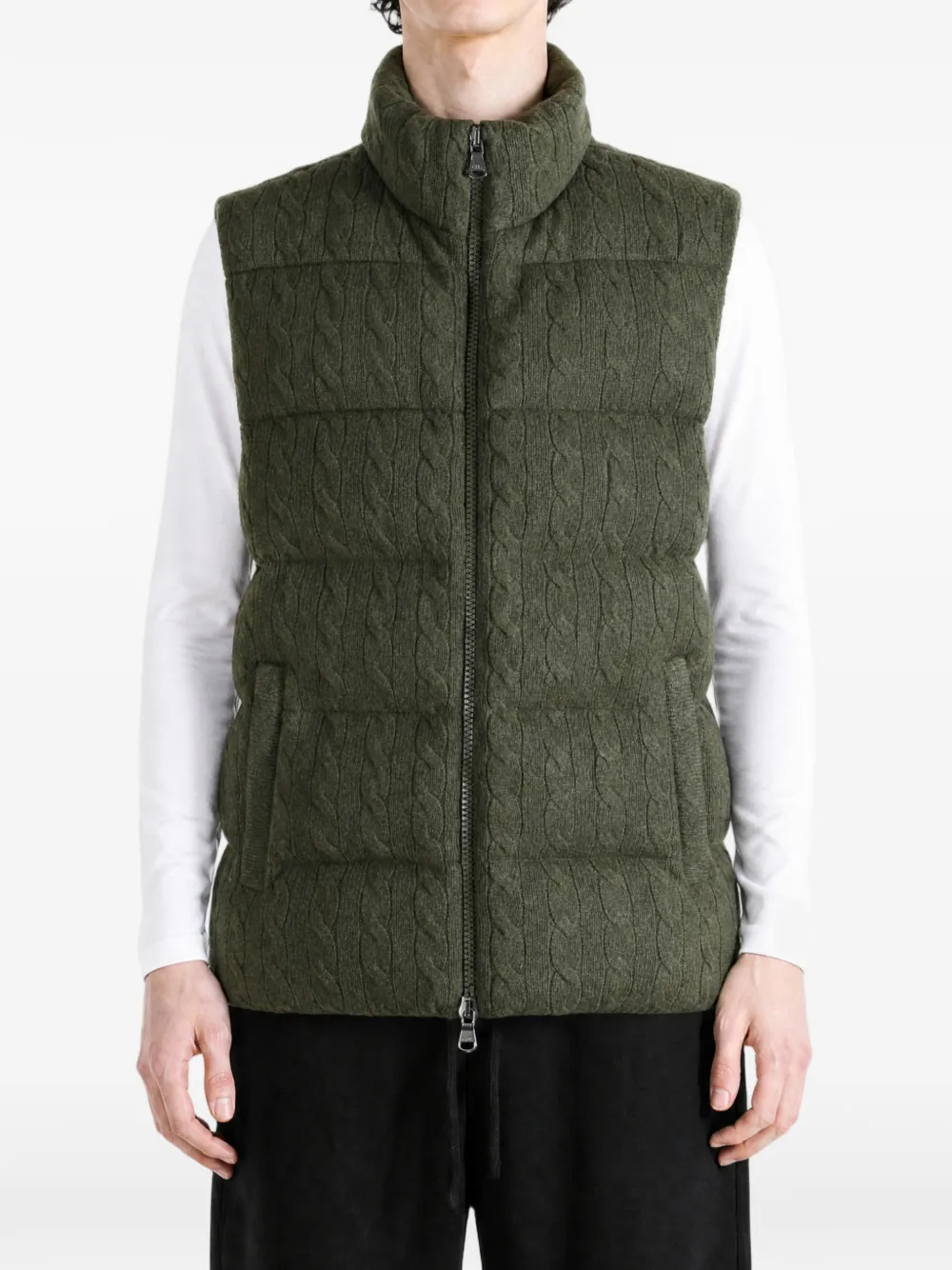 Polo Ralph Lauren Gewatteerde kabelgebreide bodywarmer Groen