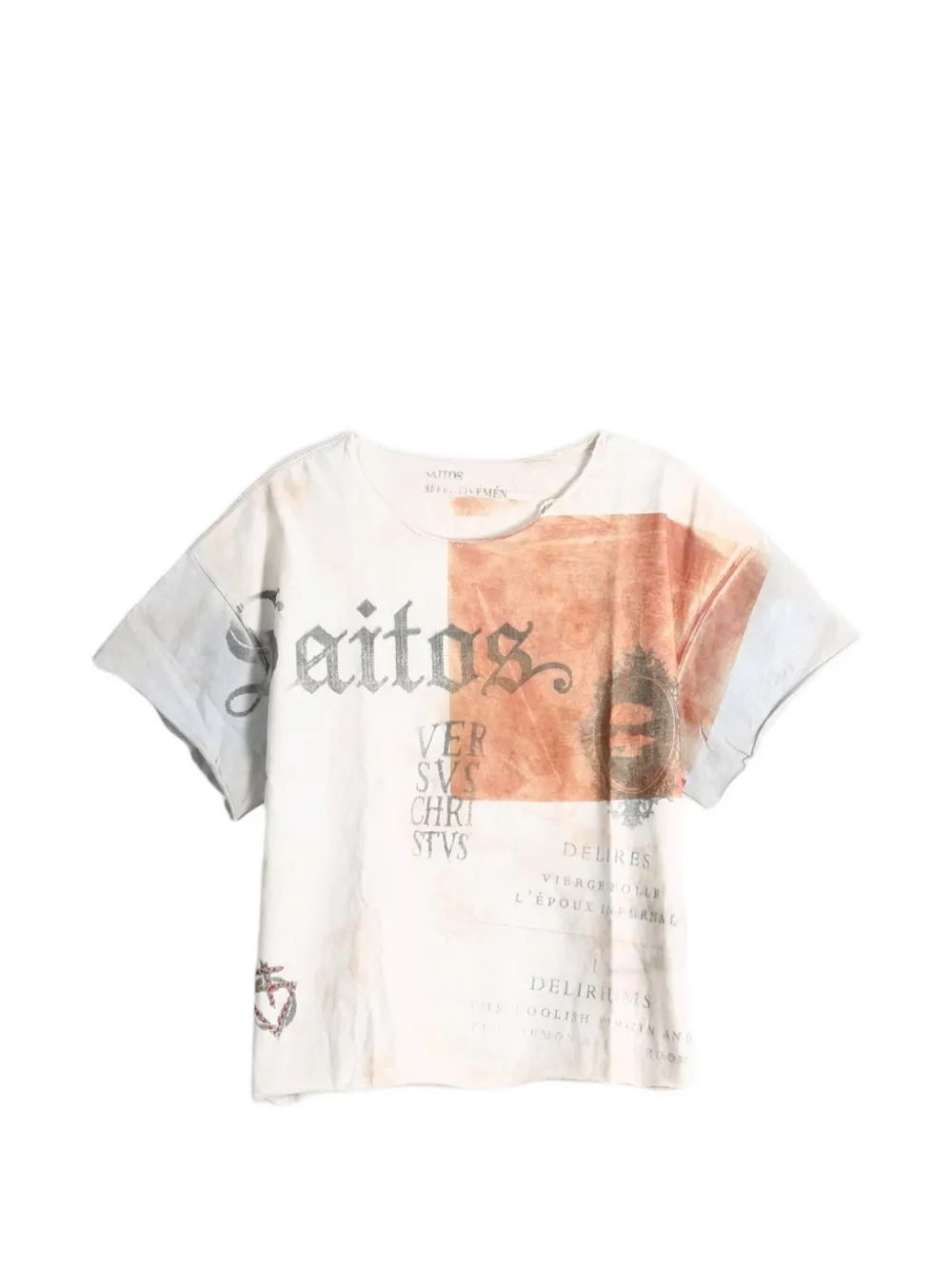 Saitos 783 Anchor Distressed T-shirt In Neutral