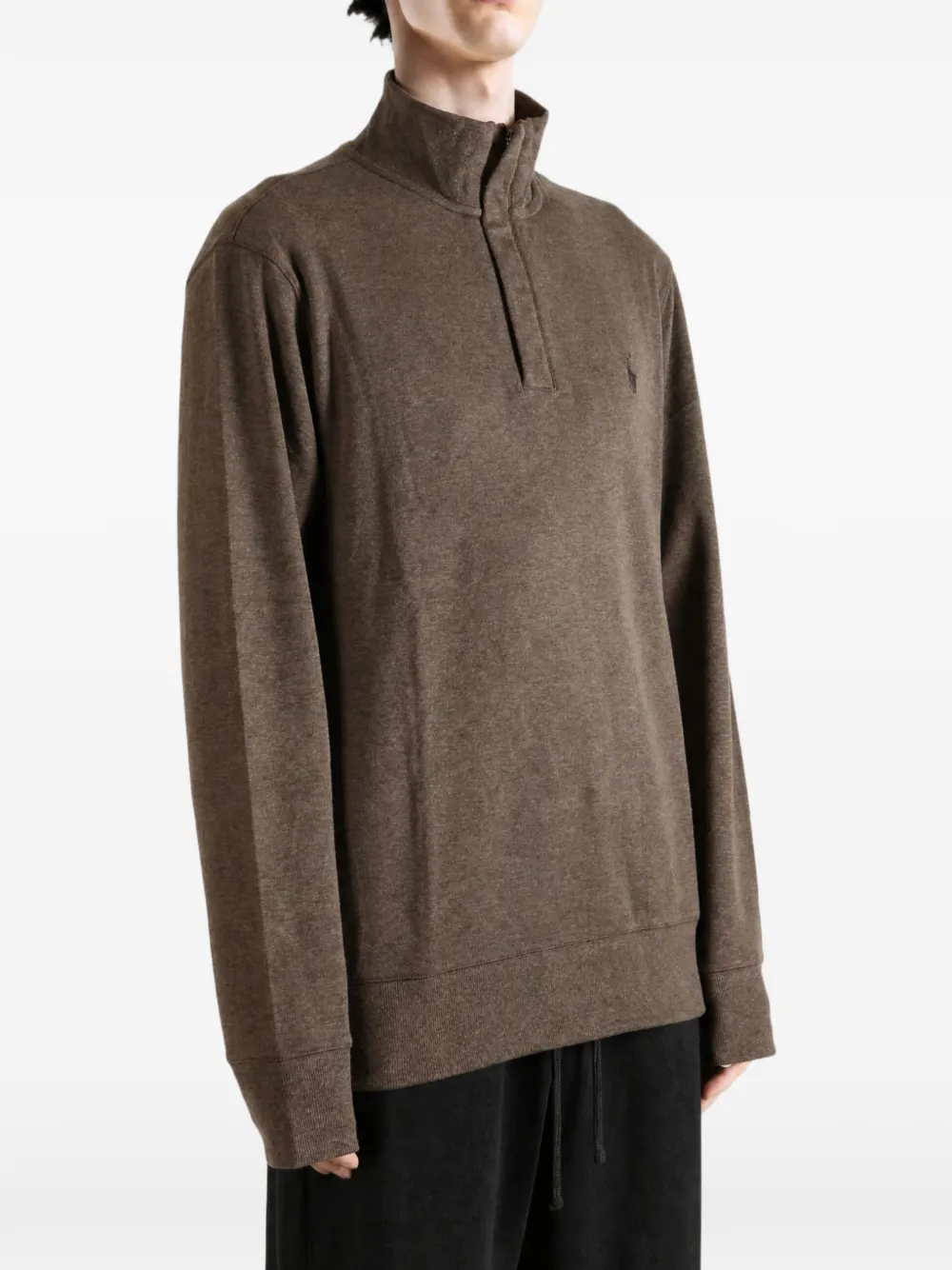 Polo Ralph Lauren Trui met geborduurd logo en rits Bruin