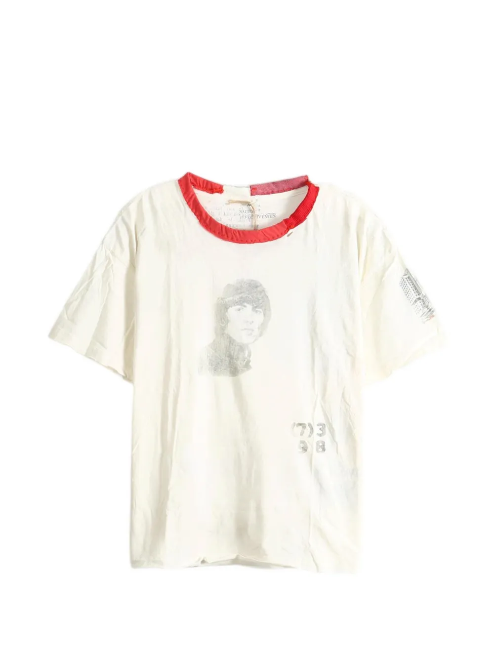 Saitos Harrison Ghost Distressed T-shirt In Red