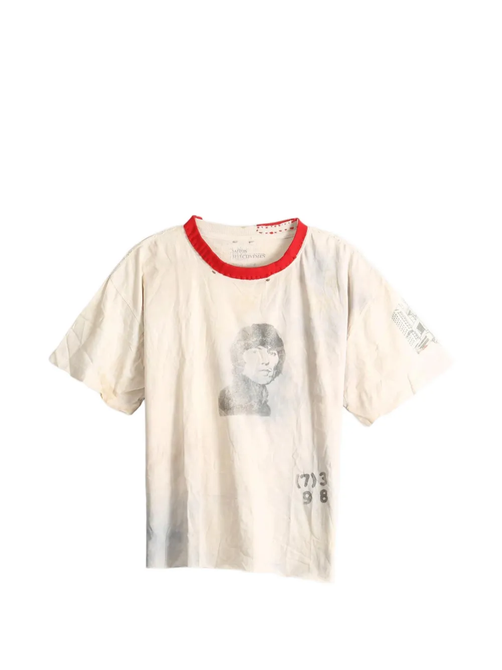 Saitos Harrison Ghost Distressed T-shirt In Neutral