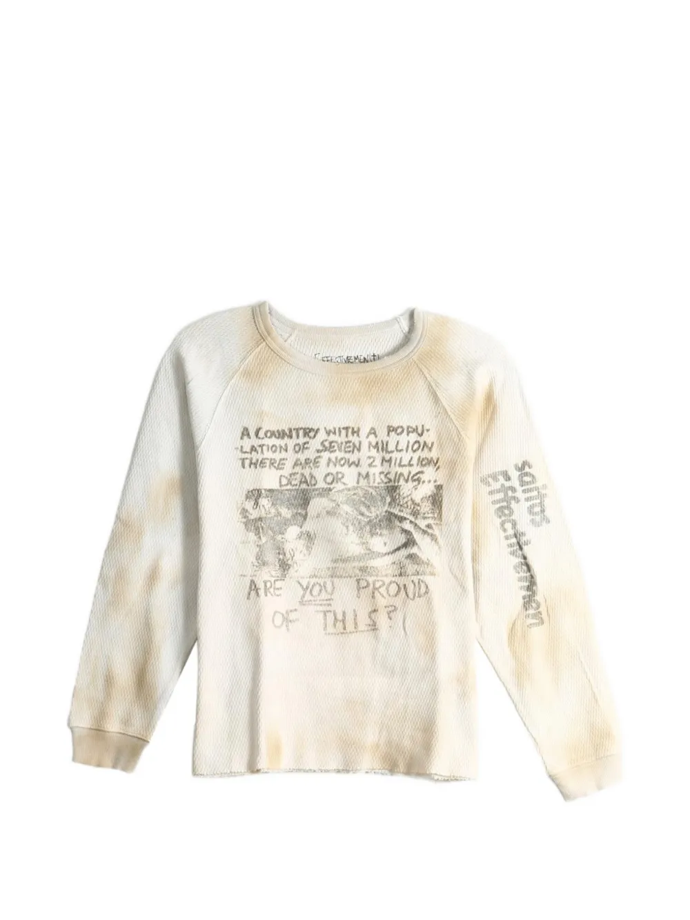 Saitos Are You Proud? Waffle-knit Long-sleeve T-shirt In Neutral