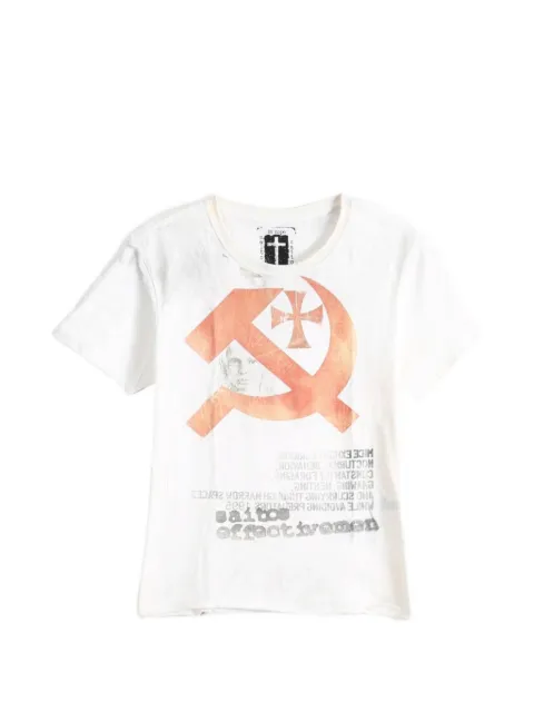 SAITOS graphic-print distressed T-shirt