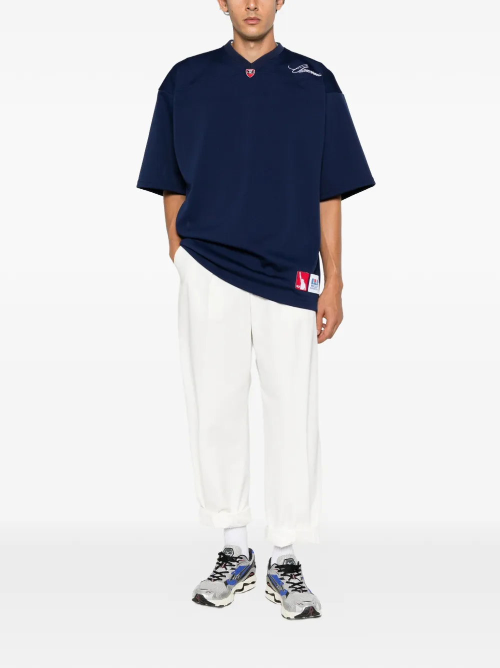 Willy Chavarria T-shirt met geborduurd logo Blauw