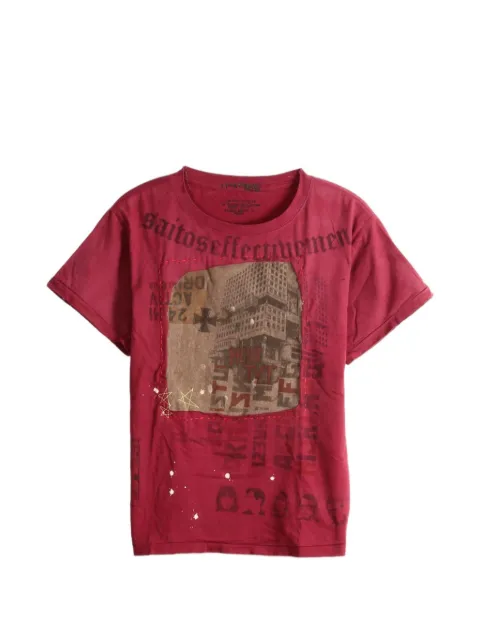SAITOS patch-detail graphic-print T-shirt
