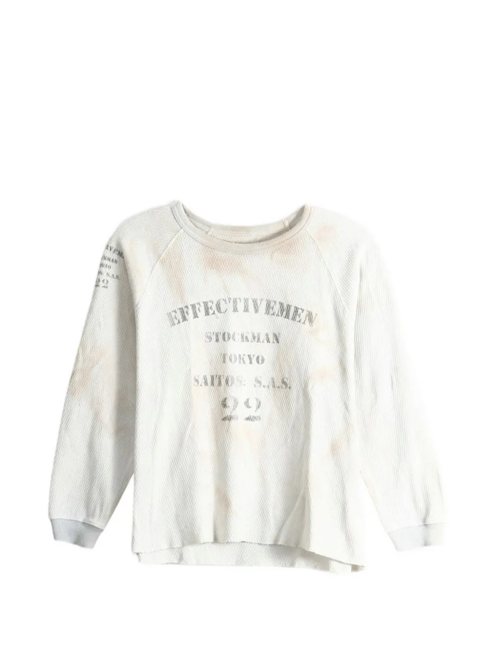 Saitos Stockman Tokyo Waffle-knit Long-sleeve T-shirt In White