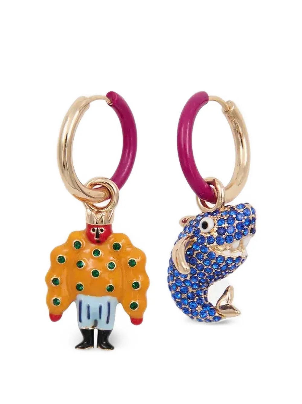 Essentiel Antwerp Kode mismatch hoop earrings - Gold