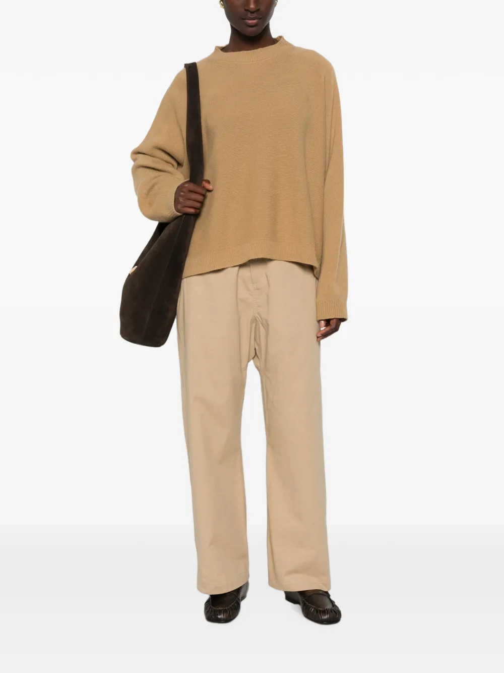 Sofie D'hoore ribbed-knit crew-neck sweater Beige