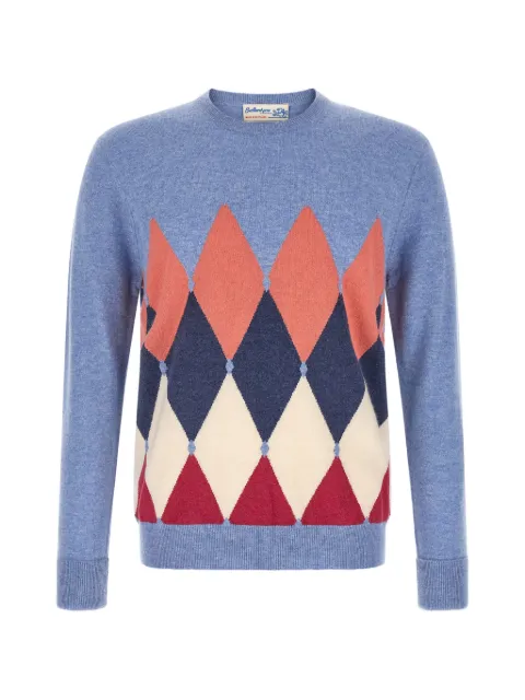 Ballantyne Diamond inlay cashmere sweater