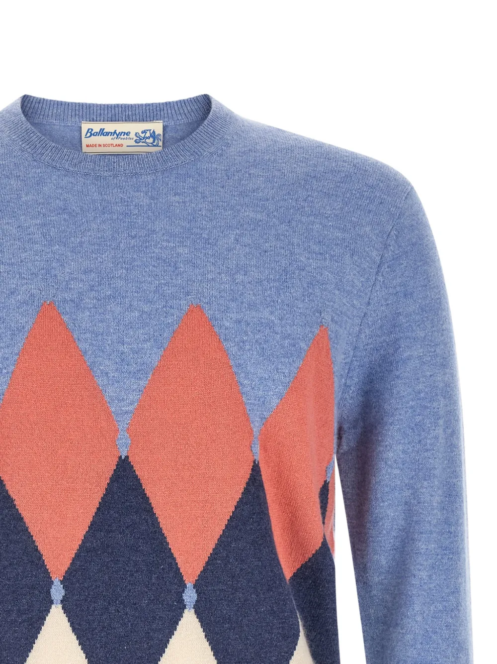 Ballantyne Diamond inlay cashmere sweater Blauw