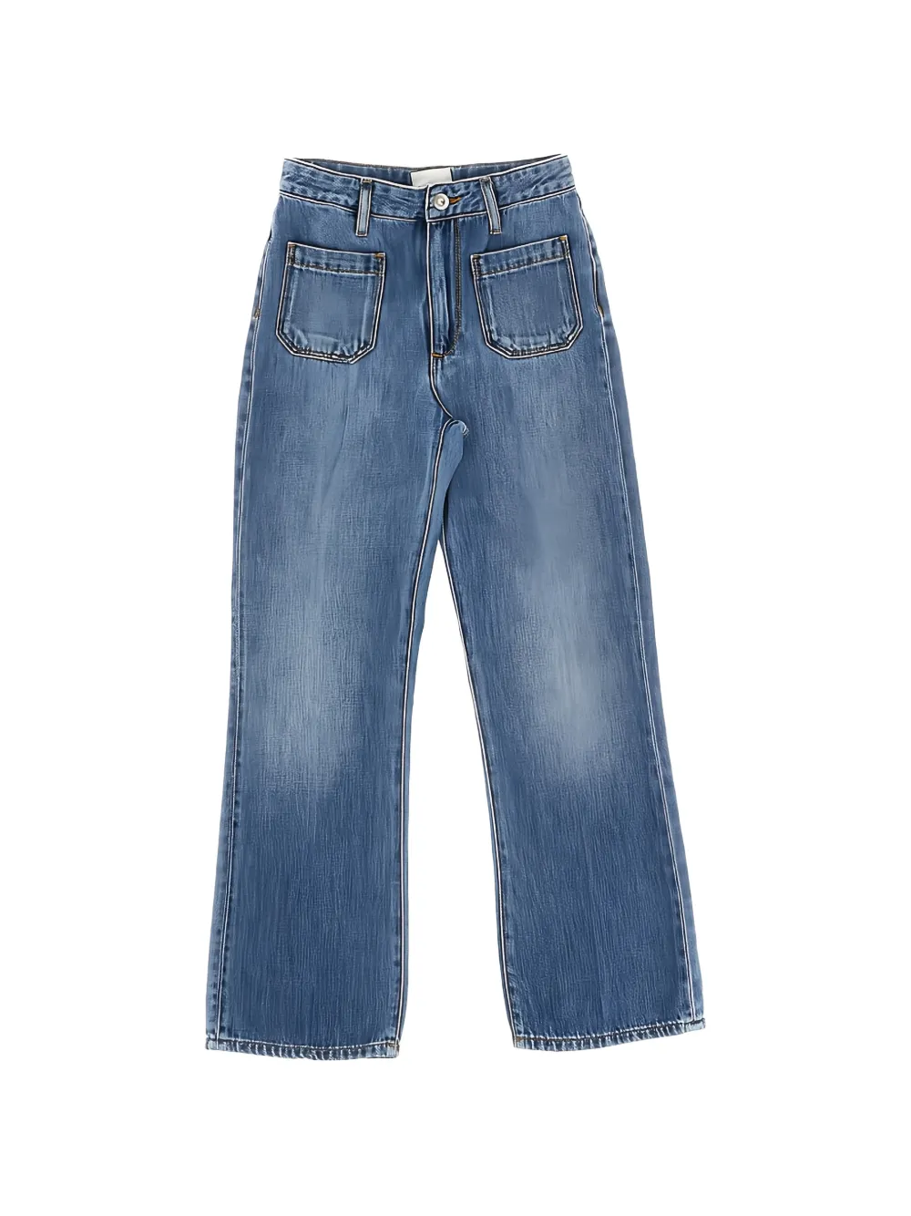Bellerose Kids' Patch-pocket Jeans In Blue