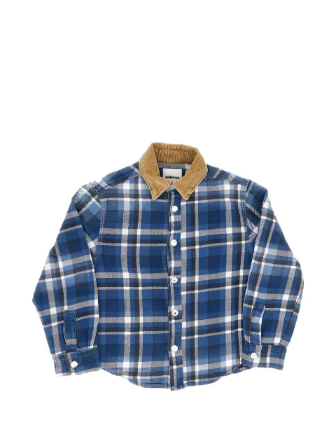 Bellerose Puck check corduroy-collar shirt