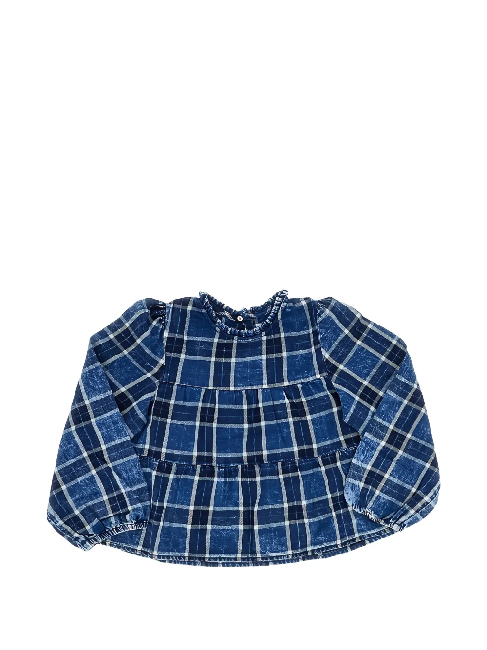 Bellerose Habib check tiered blouse - Blu