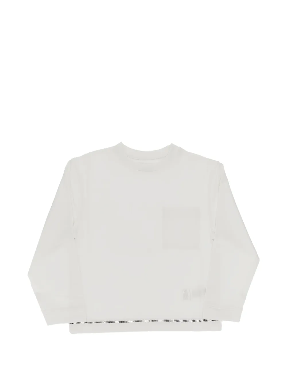 Bellerose Kids' Camjo Chest-pocket Long-sleeve T-shirt In White