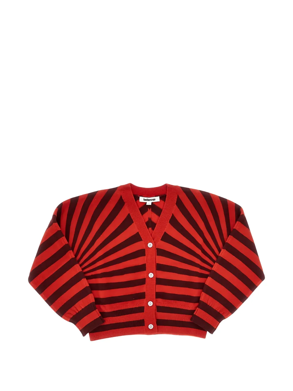 Bellerose Kids' Alzo Striped Cardigan In Red