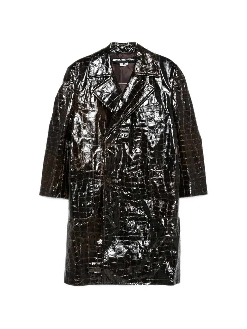 Junya Watanabe croc-effect double-breasted coat