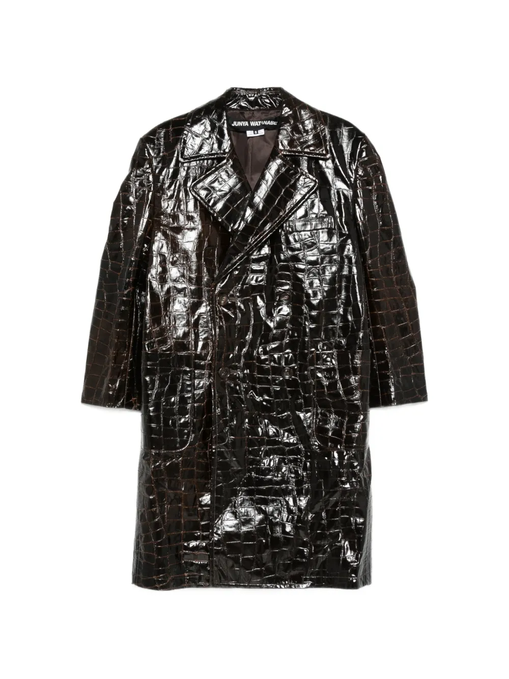 Junya Watanabe croc-effect double-breasted coat