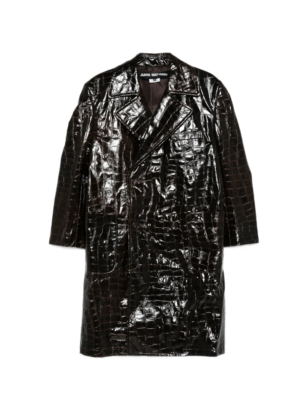 Junya Watanabe croc-effect double-breasted coat