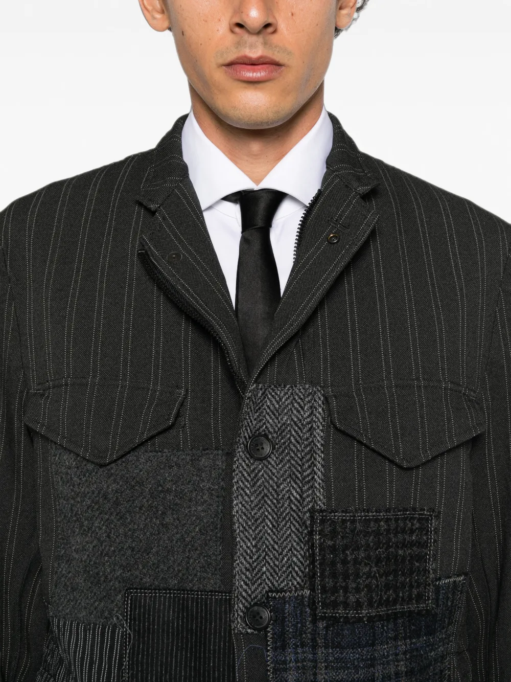 Junya Watanabe MAN Jack met krijtstreep en patchwork Grijs
