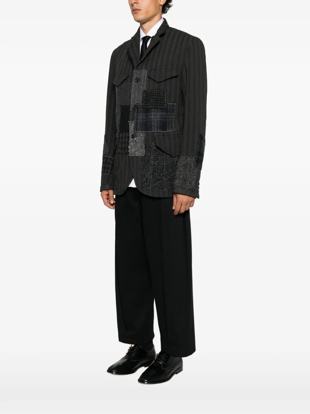 Junya Watanabe MAN Jack met krijtstreep en patchwork Grijs