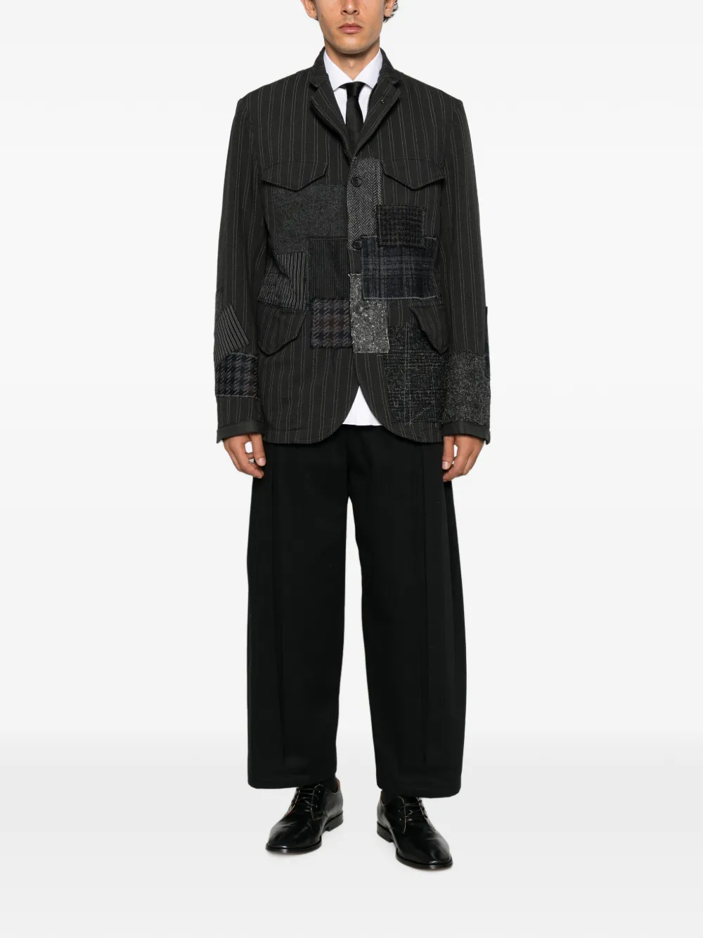 Junya Watanabe MAN Jack met krijtstreep en patchwork Grijs
