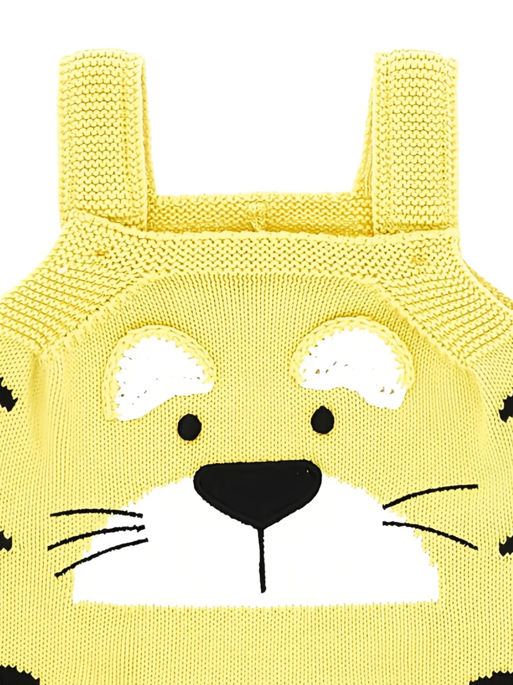 Stella McCartney Kids Gebreide romper met tijger-intarsia Geel