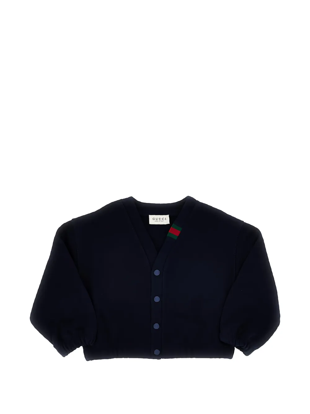 Gucci Kids Jersey-Cardigan mit Webstreifen - Blau
