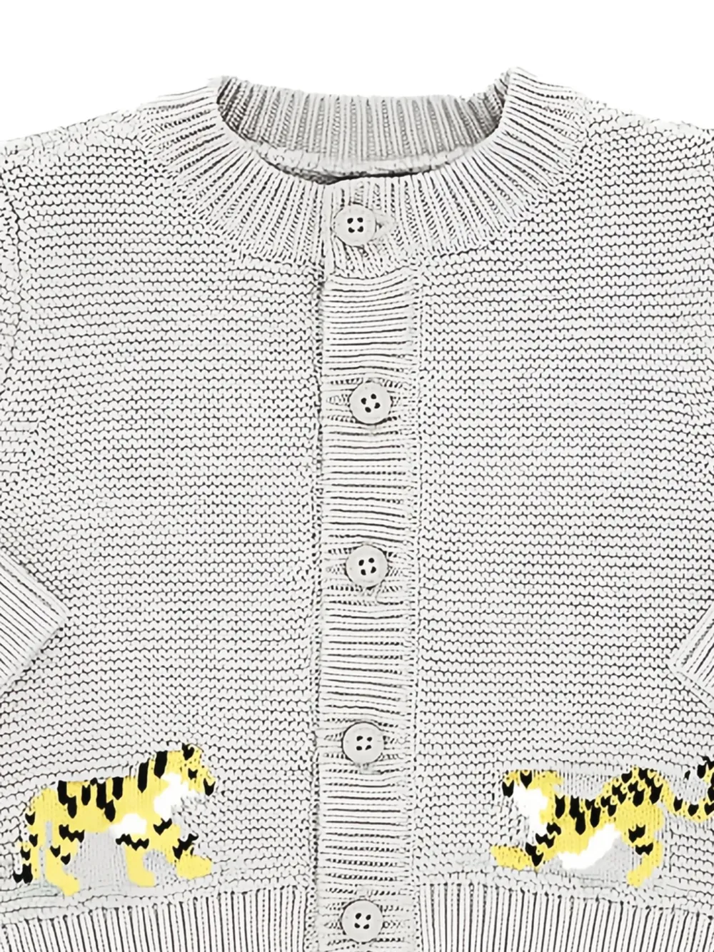 Stella McCartney Kids Vest met tijgerintarsia en jarretelstiksel Grijs
