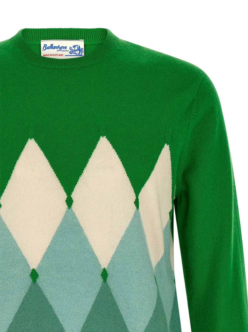 Ballantyne Diamond intarsia gebreide trui Groen