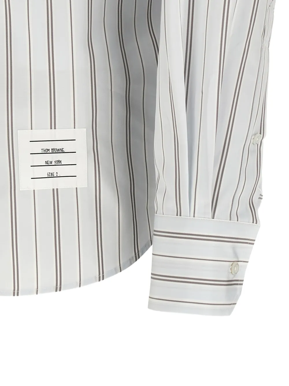 Thom Browne Popeline gestreept overhemd met armbanden Grijs