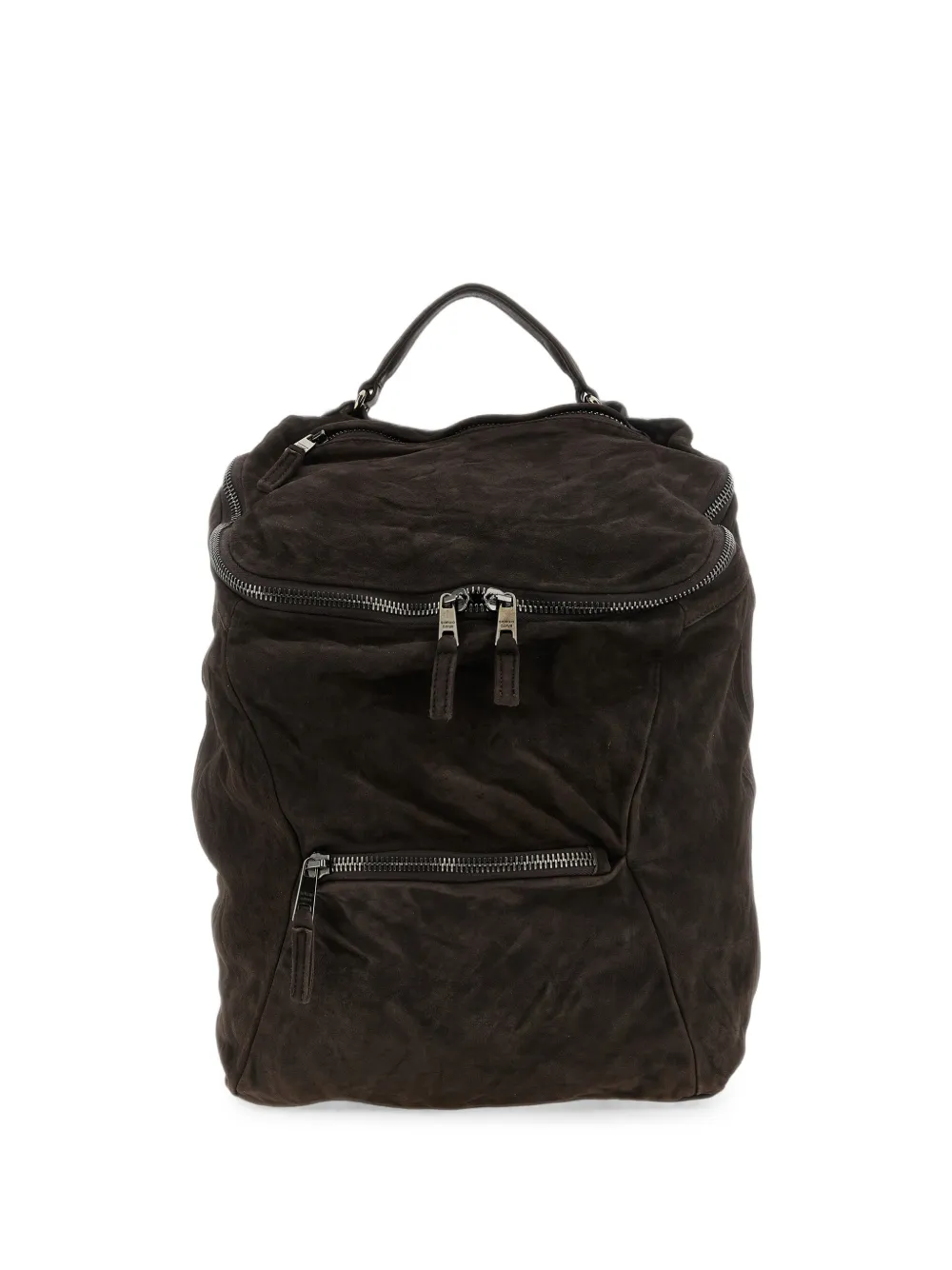 Giorgio Brato wrinkled leather backpack - Marrone