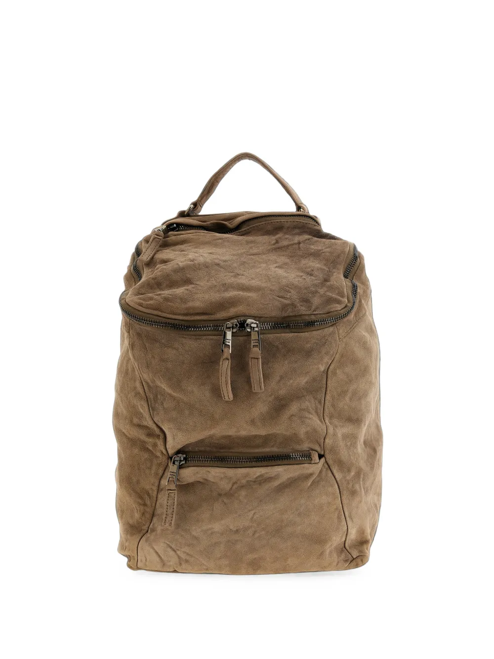 Giorgio Brato wrinkled-effect backpack bag - Marrone