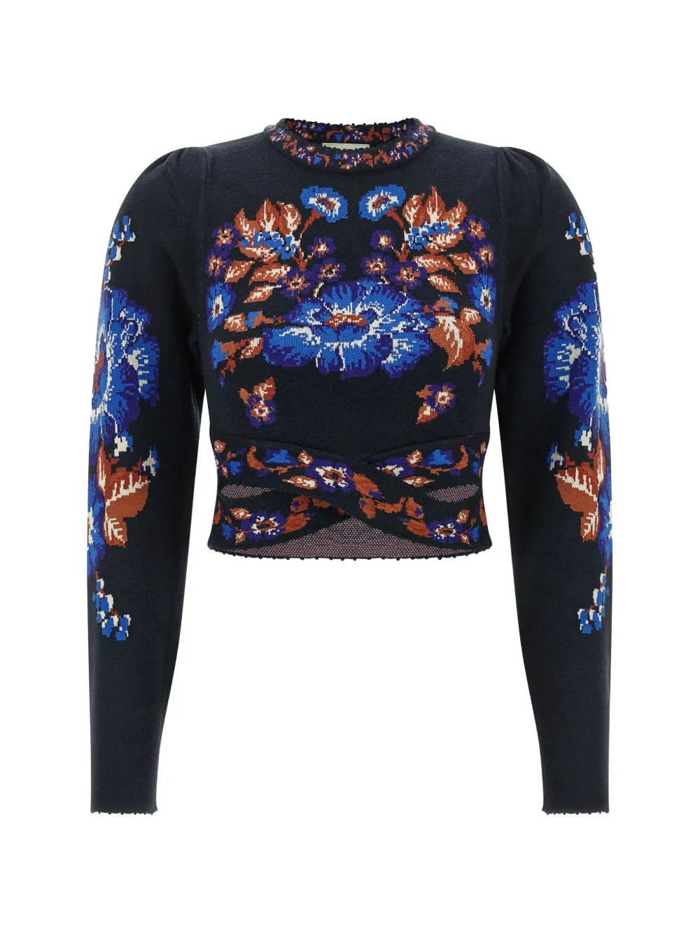 Farm Rio Bow Garden Floral-inlay Top In Multicolour
